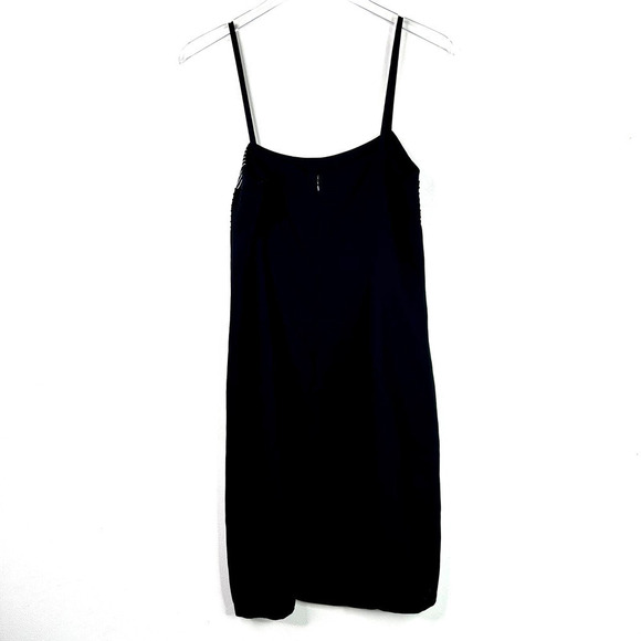 La Perla Vintage Mini Slip Dress Black White Stripe Pintuck Side Slit Spaghetti - Picture 4 of 8